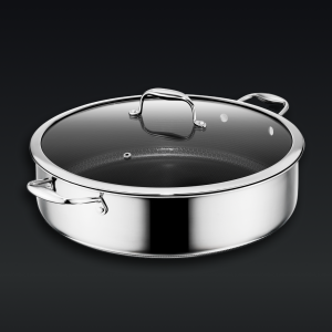 Hybrid Deep Sauté Pan with Lid, 10-QT