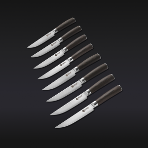 Damascus Steel Steak Knife Set, 8-pc (Espresso)